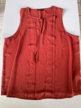 J Crew Pleated Tie Neck Sleeveless Top sz L